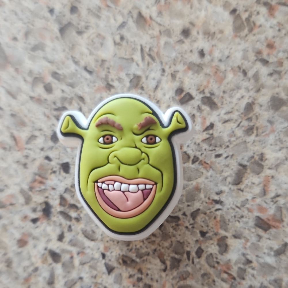 Jibbitz Shrek Character Charm in Green and White